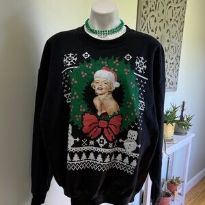 Marilyn Monroe Holiday Black Sweatshirt